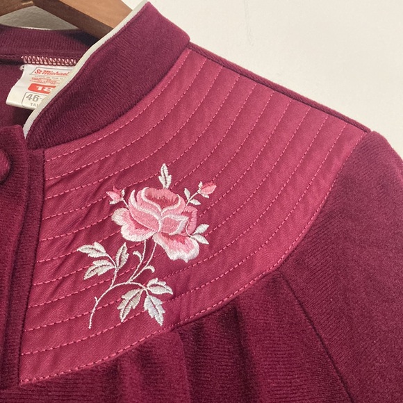 Vintage Lounge Gown Women Large XL Dark Red Maxi Robe Nightgown Grannycore - Picture 5 of 11